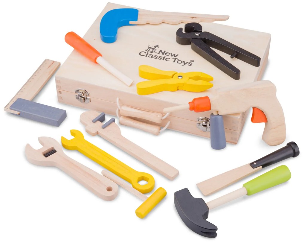 Drevený kufrík s náradím - 12 ks