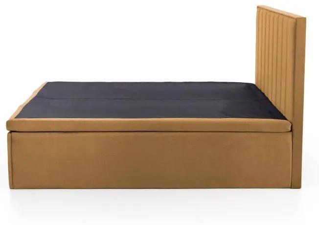 Kontinentálna čalúnená posteľ ASENTO 160x200 - horčicová