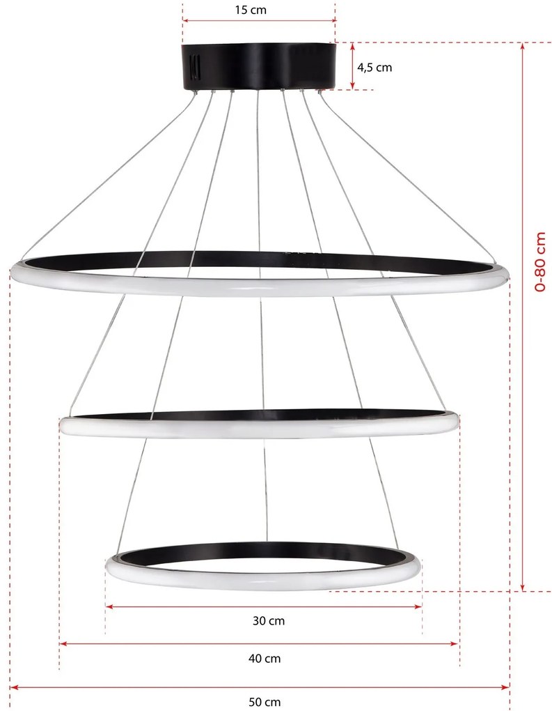 Stropní LED svítidlo URSAE černé/neutrální bílá
