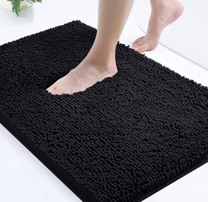 BISK Erga Basic, kúpeľňová predložka 60x40 cm, model 6, čierna, ERG-08126