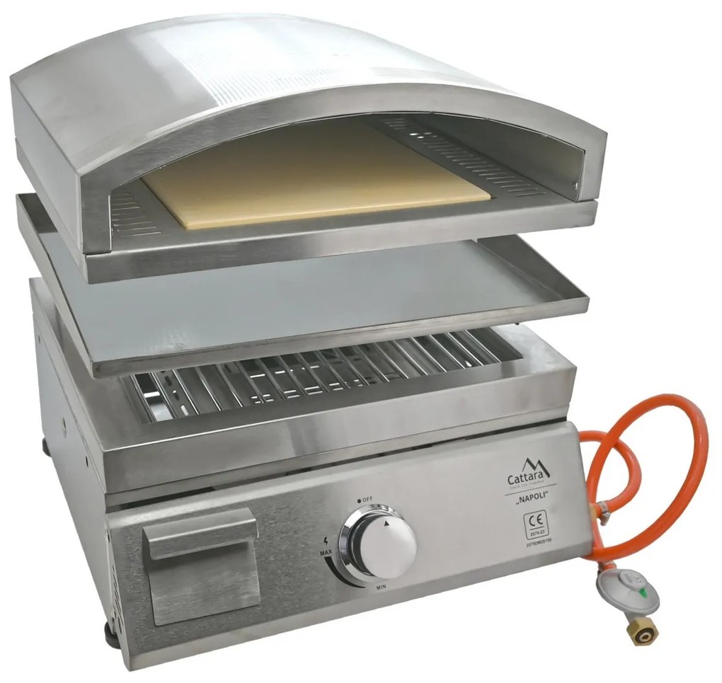 Cattara 14101 plynový gril stolný s pizza pecou Napoli