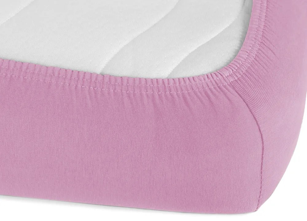 Detské jersey napínacie prestieradlo do postieľky JR-008 Ružová lila 70 x 140 x 10 cm - do postieľky