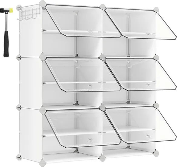 Úložné boxy na topánky biele ABO-E1033 WT (6 ks)