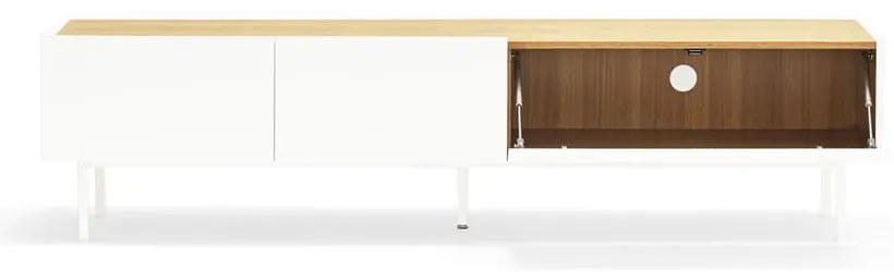 Biely/v prírodnej farbe TV stolík v dekore duba 180x45 cm Arista – Teulat