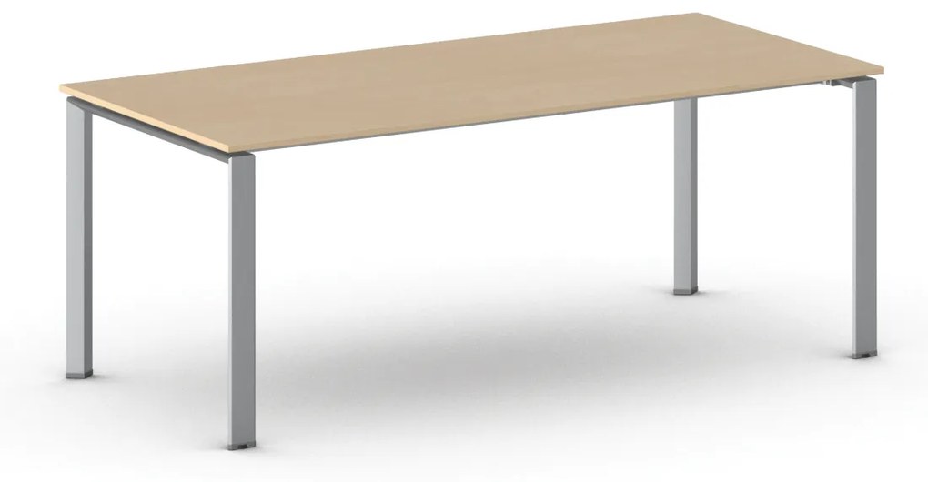 Rokovací stôl PRIMO INFINITY so sivostriebornou podnožou 2000 x 900 x 750 mm, buk
