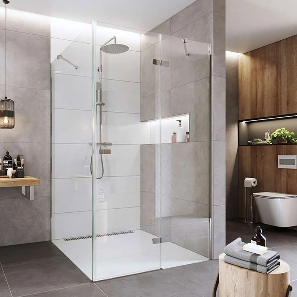 Mereo Mereo, Sprchový kút, Novea, štvorec, chróm ALU, sklo Číre, dvere pravé a pevný diel, MER-CK10316ZP