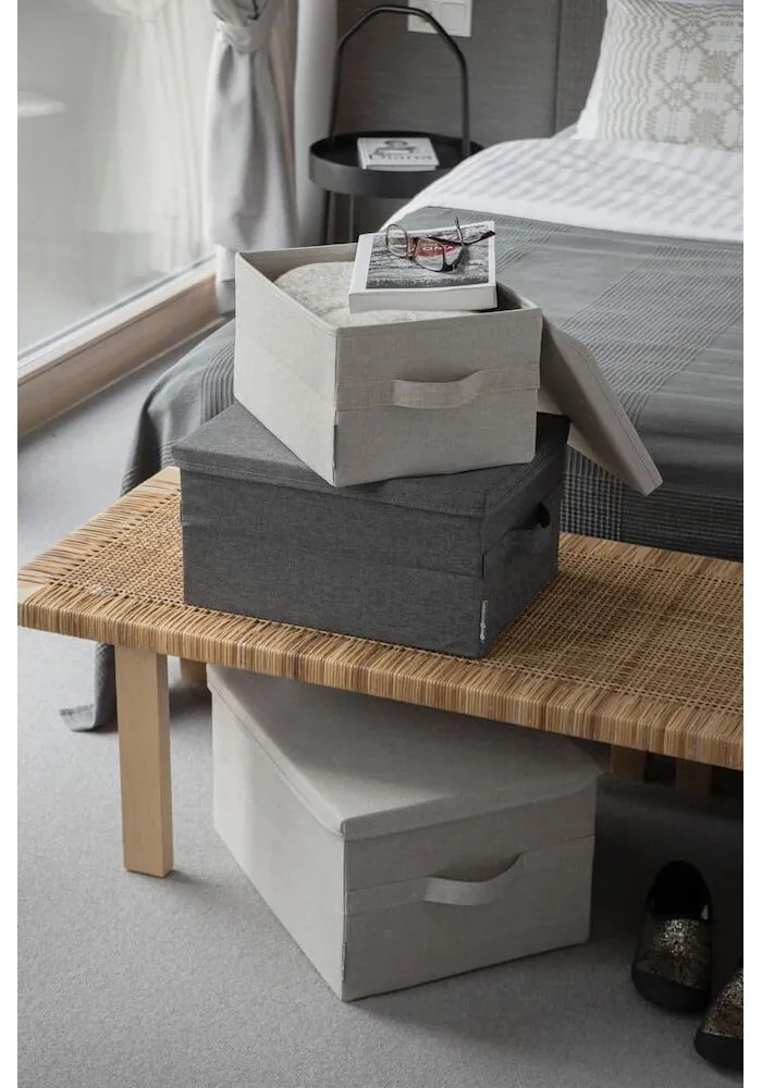 Béžový látkový úložný box s vekom 35x19x26 cm Soft Storage – Bigso Box of Sweden