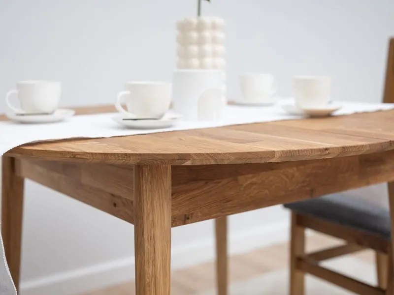 Okrúhly dubový stôl fi100 +30 cm nadstavce Bergen olej intenzívny