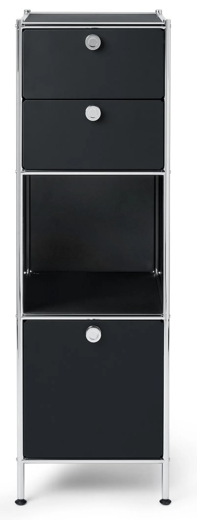 Úzka kovová komoda »CN3« s 2 zásuvkami a 1 výklopným priečinkom