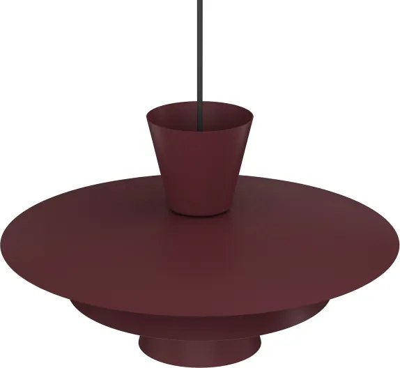 Závesný luster PLATO na lanku 1xE27/15W/230V bordová
