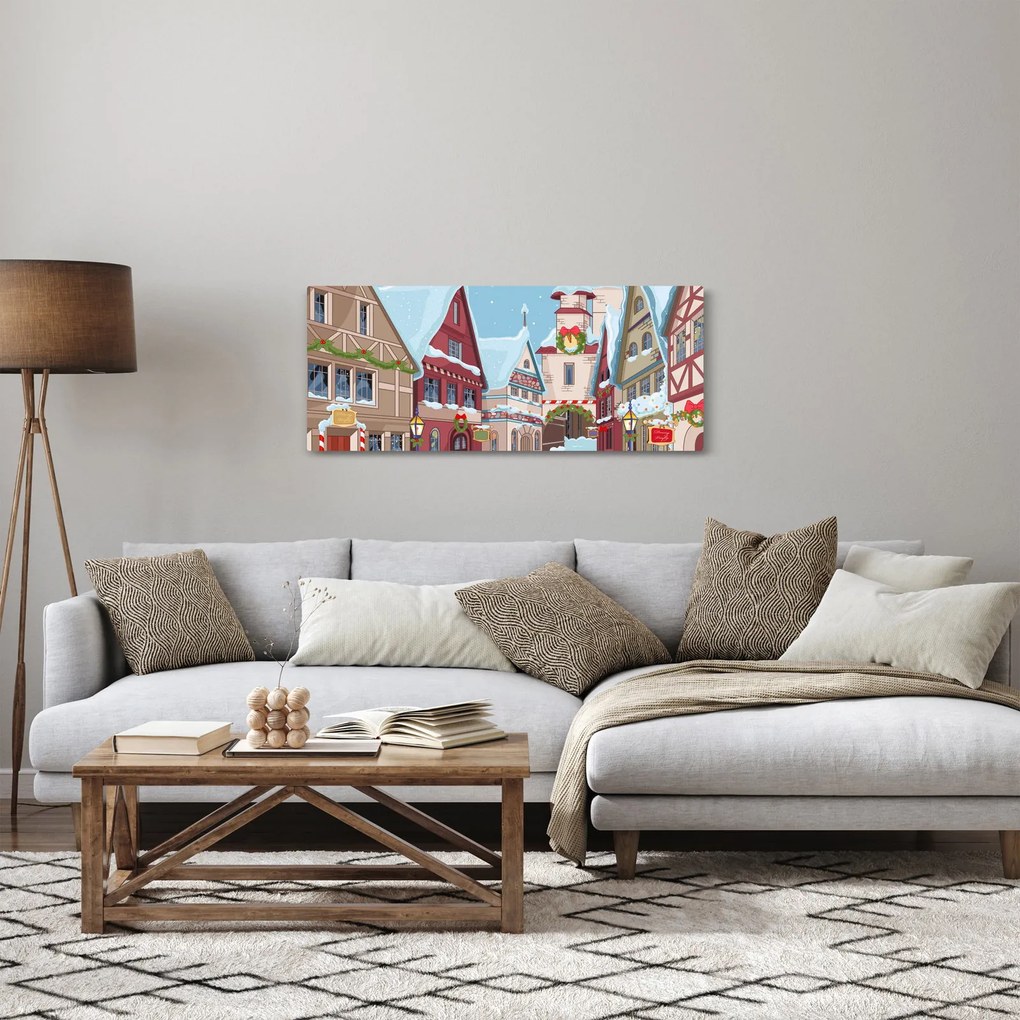 Obraz - Zimná ulička (120x50 cm)