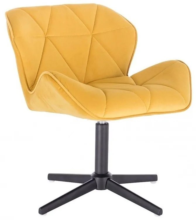 LuxuryForm DESIGN Stolička MILANO VELUR na čiernom kríži - žltá
