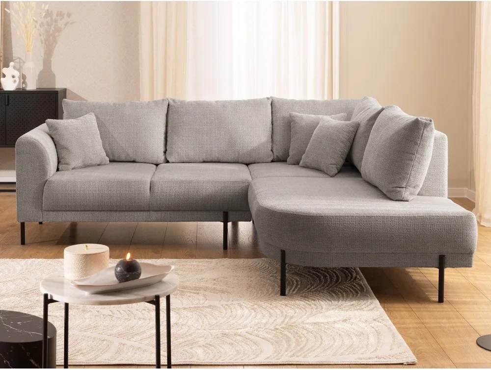 Taupe ženilková rohová pohovka (pravý roh/do L) Mauris – Ropez