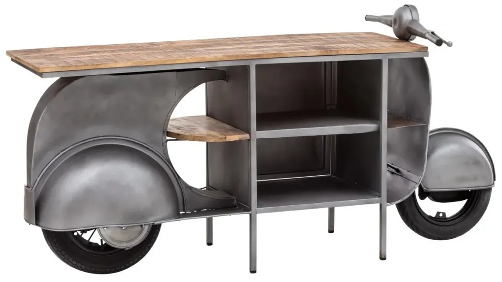 furniture-nabytek.cz - Masívna skrinka pod umývadlo Vanity z kovu a manga, lakovaná, strieborná