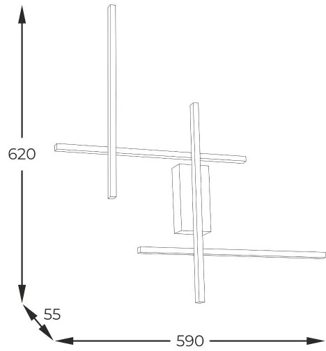 Zuma Line 22009W4-BK/GD- LED Nástenné svietidlo EDGE LED/32W/230V 3000/4000/6000K