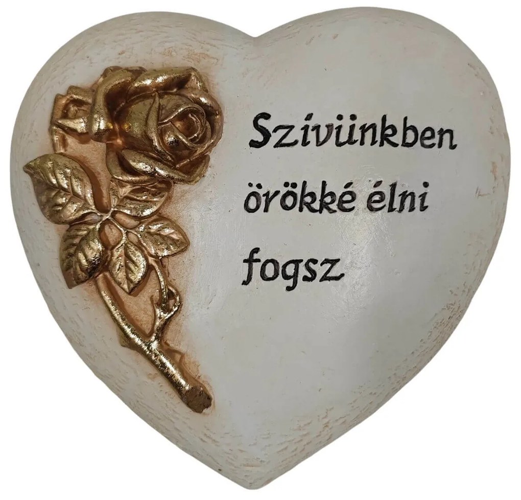 Dekorácia na hrob Srdce s maďarským textom 20cm