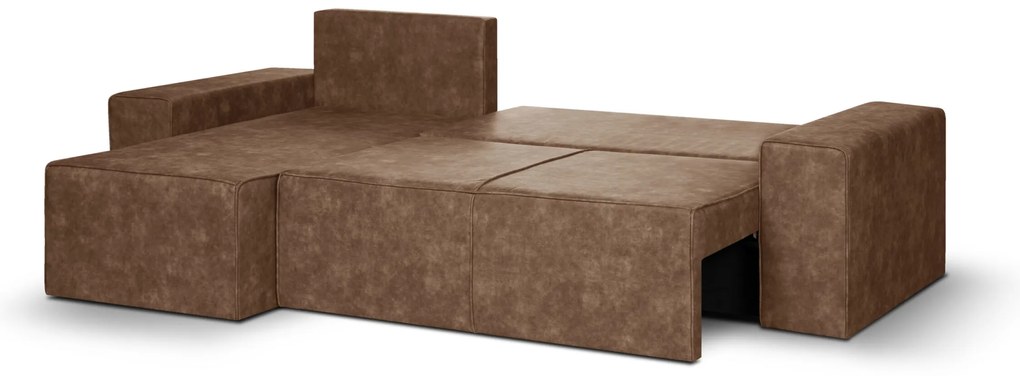 Rozkládací rohová sedací souprava TED Hnědá