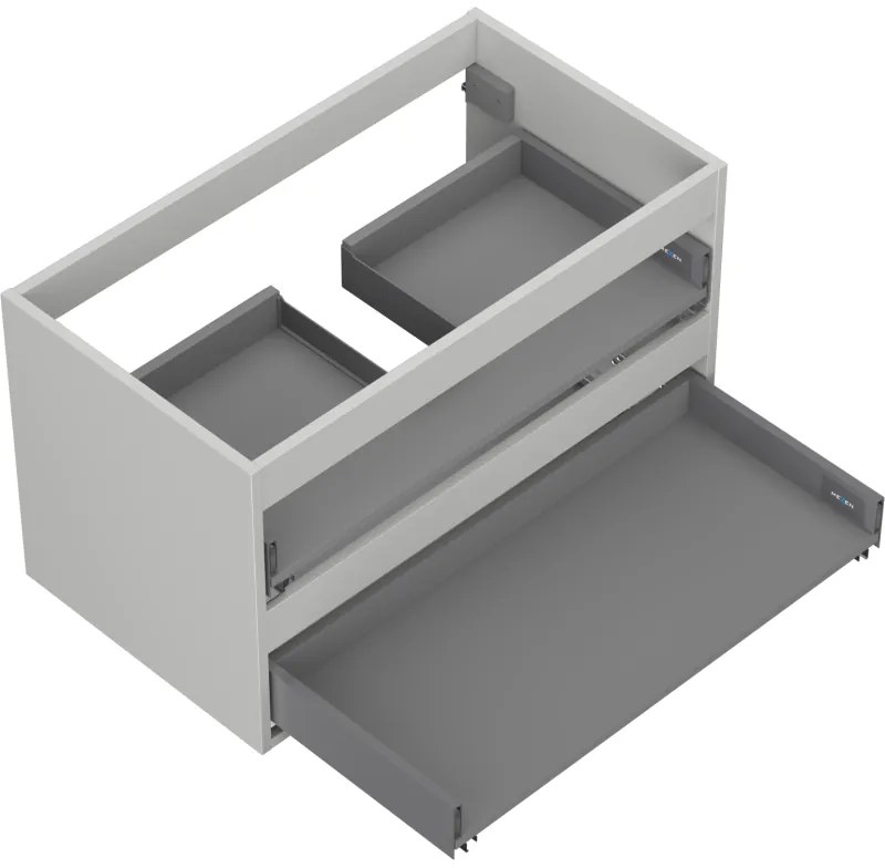 Mexen Box-A, závesná skrinka 80 cm, 2 zásuvky, matná sivá, 91AX0-0800-470-2-62