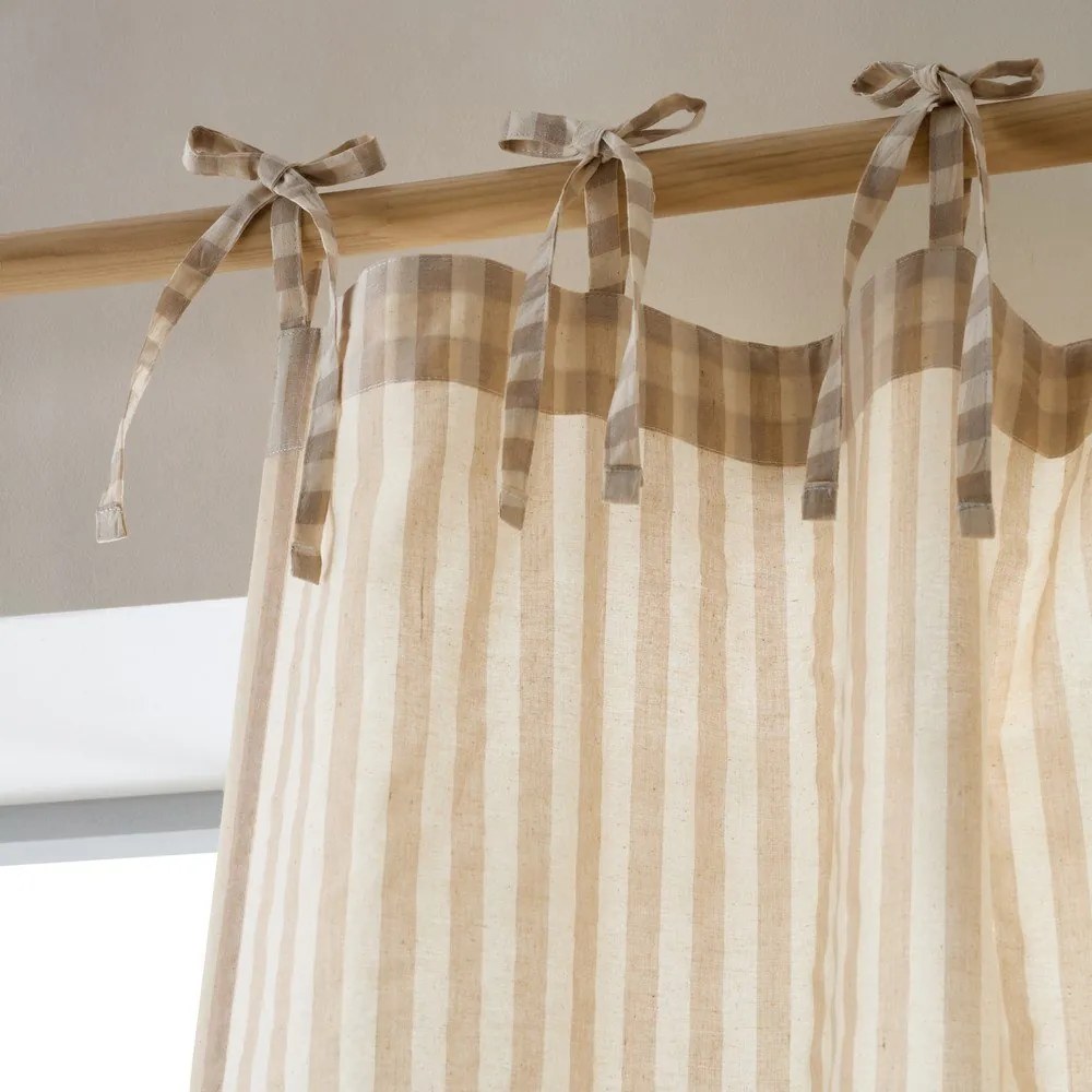 Béžový záves 140x229 cm Zanzibar Woven Stripe – Pineapple Elephant