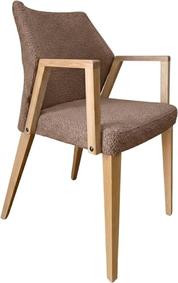 Čalúnené polo-kreslo ZORA s dubovými nohami a podrúčkami, 56x60x87 cm Catch-Me06