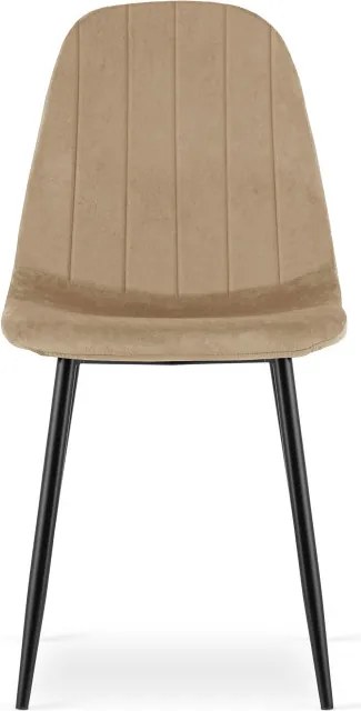 Set dvoch jedálenských stoličiek PADVA zamatové hnedé / čierne nohy (2 ks)