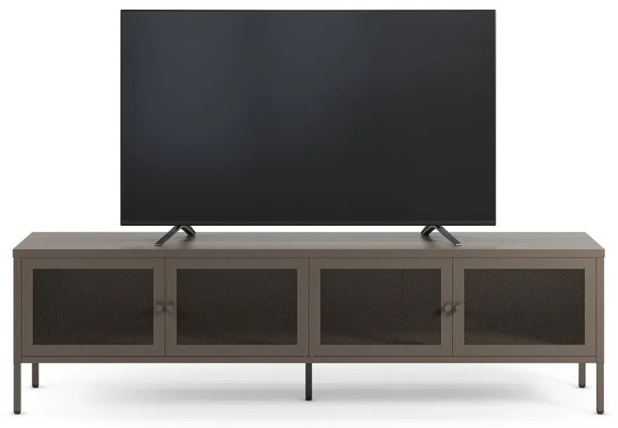 Sivý kovový TV stolík 160x50x35 cm Fayna – Marckeric