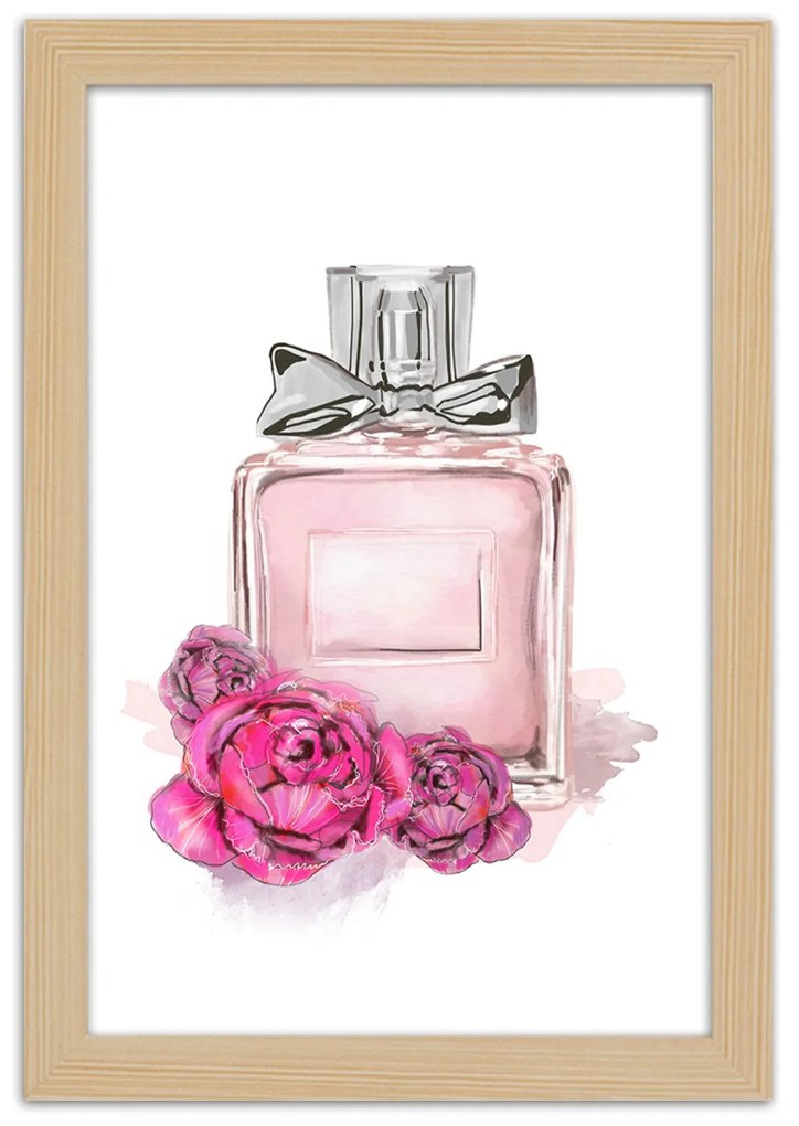 Gario Plagát Kvety a parfum vo flakóne Farba rámu: Bez rámu, Rozmery: 30 x 45 cm
