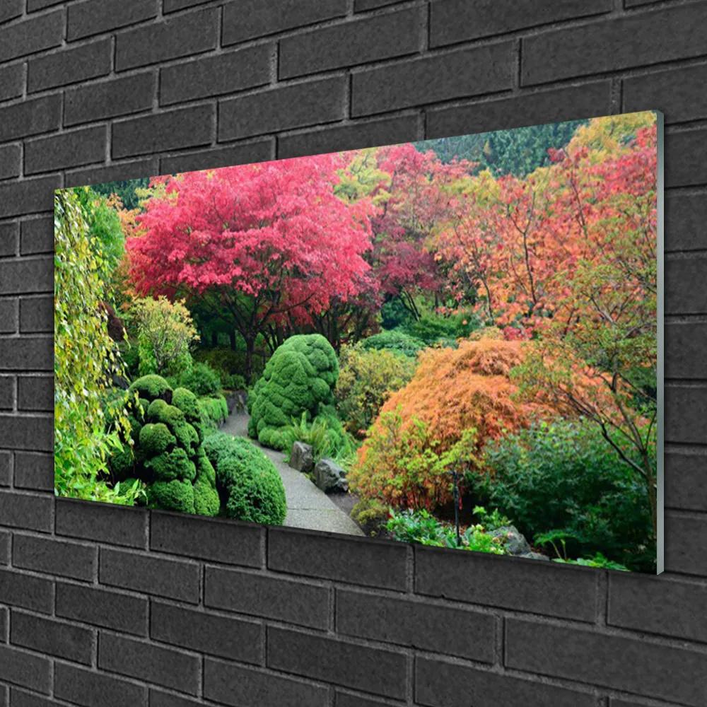 Obraz na skle Záhrada kvetina strom príroda 125x50 cm