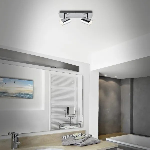 Briloner 2731-028 - Kúpeľňové bodové svietidlo BANYO 2xGU10/5W/230V lesklý chróm