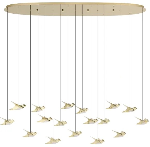 Eglo 390399 - LED Stmievateľný luster na lanku PARATEBUENO 17xLED/3W/230V zlatá