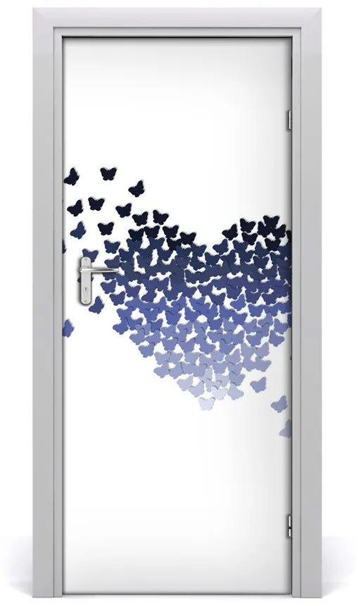 Samolepiace fototapety na dvere Srdce z motýľov 75x205 cm