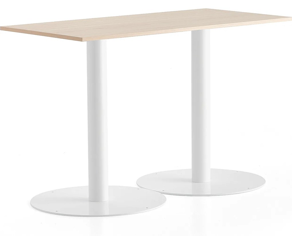 Stôl ALVA, 1400x700x900 mm, biela, breza