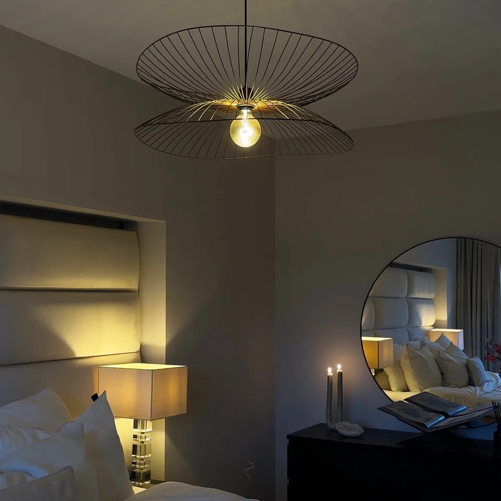 Dizajnové závesné svietidlo čierne 66 cm - Pua