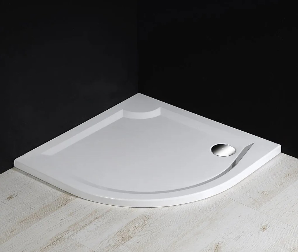 Gelco Gelco, VIVA90 sprchová vanička z liateho mramoru, štvrťkruh, 90x90x4cm, R550, GV559