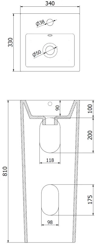 Mexen Sira, voľne stojace umývadlo 33x32x83 cm, biela, 26023300
