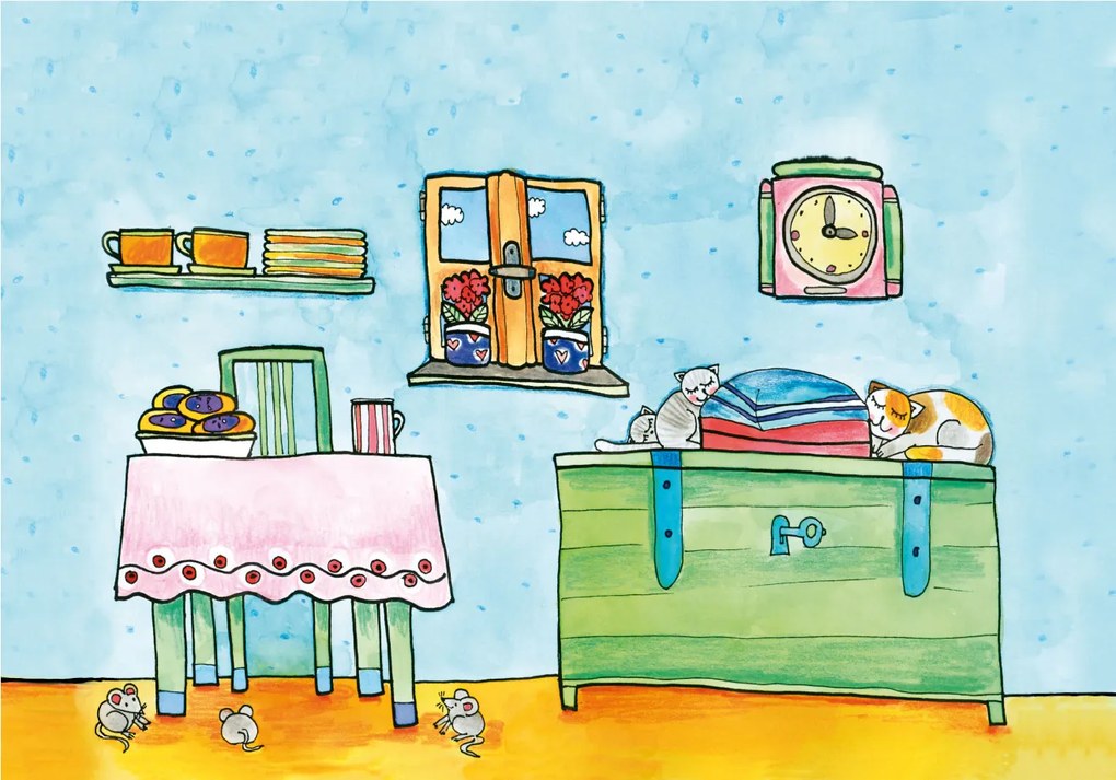 MARIONETINO – Zadná scéna Dedinka / Izbička (2 motívy)