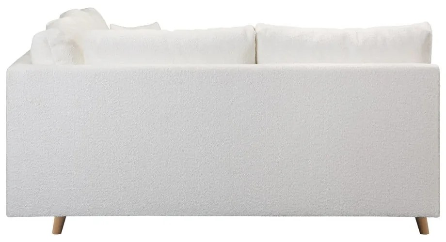 Biela rohová pohovka z textílie buklé (ľavý roh) Ariella – Ropez