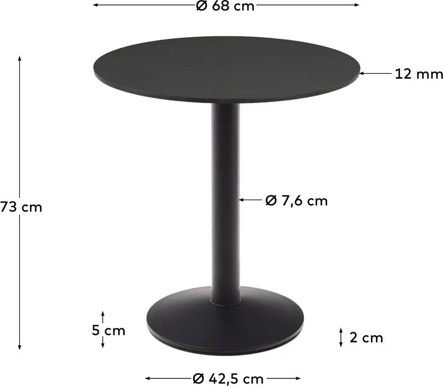 Kovový okrúhly záhradný jedálenský stôl 68x68 cm Esilda – Kave Home