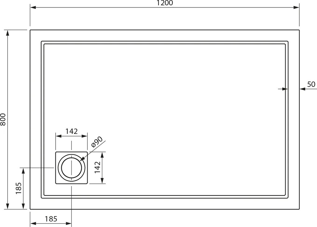 Gelco Gelco, XENA vanička z liateho mramoru, obdĺžnik 120x80cm, biela, HX12080