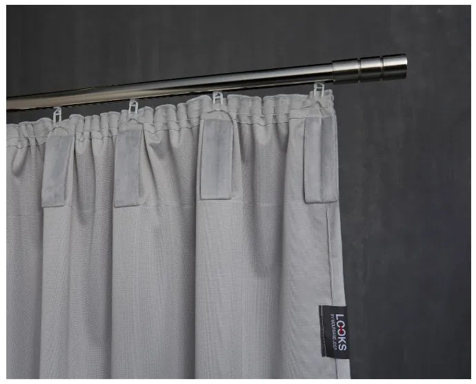 Looks by Wolfgang Joop Zamatový záves, 135 x 245 cm, 2 kusy (bledosivá)  (100390451)