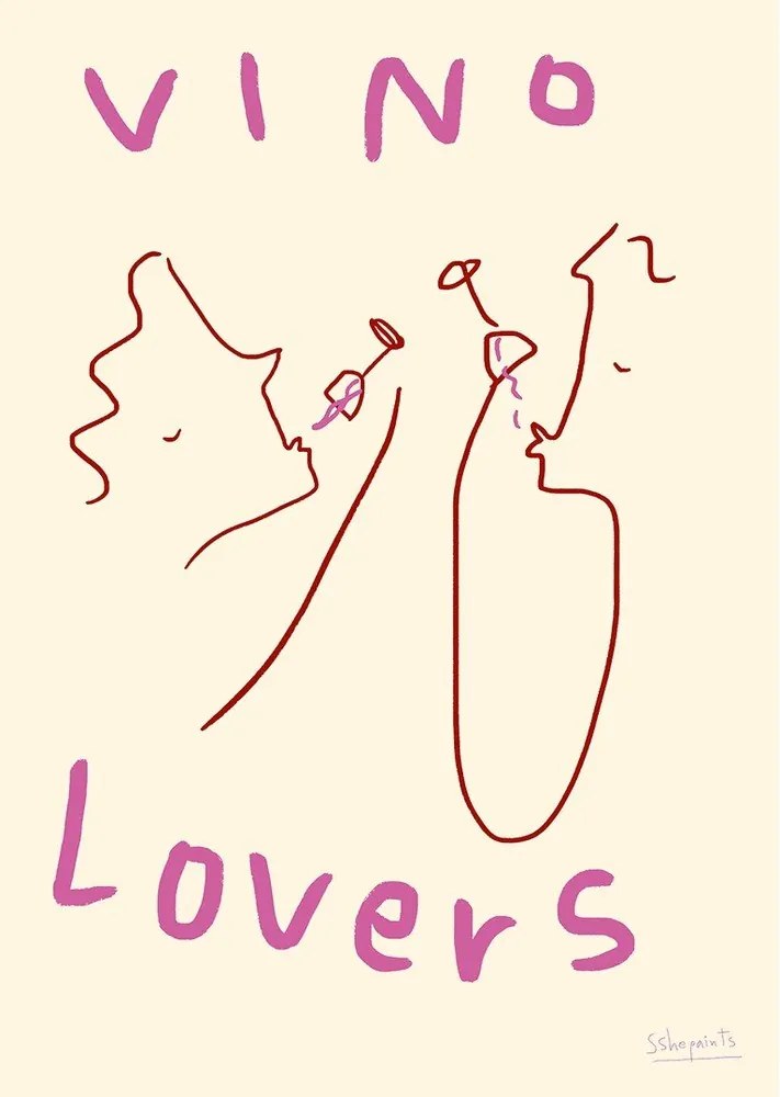 Plagát 50x70 cm Vino Lovers – Ruby Hughes – The Poster Club