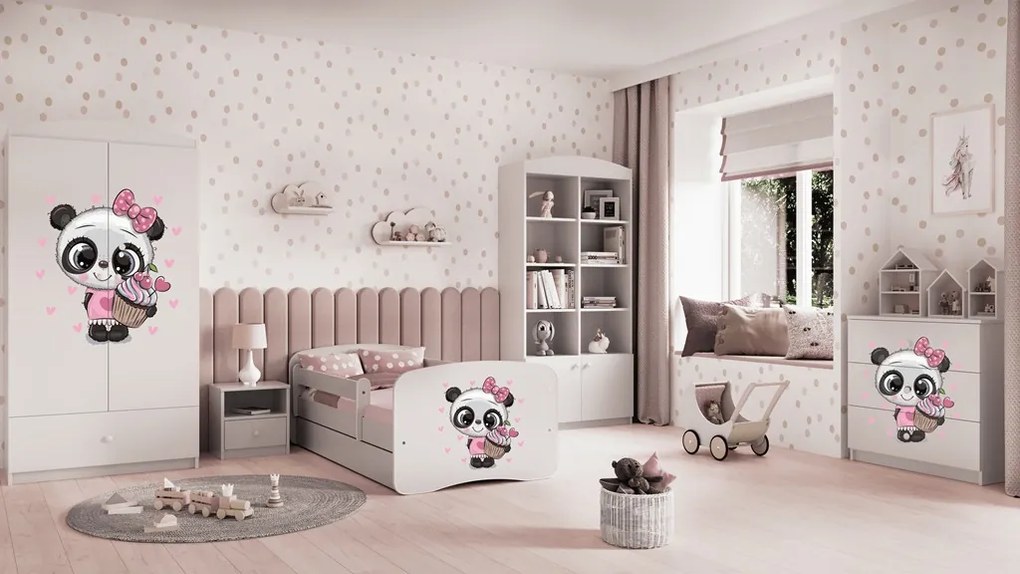 Detská šatníková skriňa BABYDREAMS Panda biela