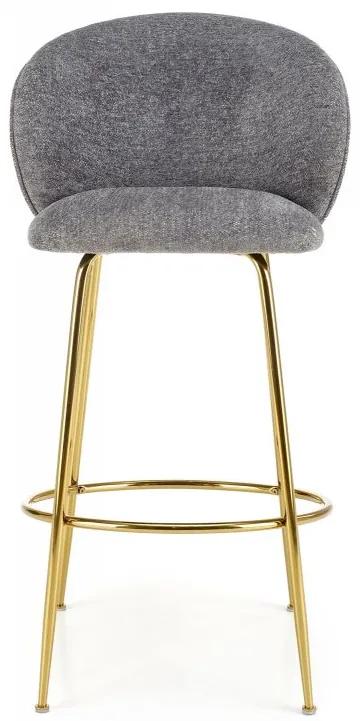 Barová stolička KARO — kov, látka, sivá