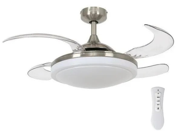 FANAWAY 212982- Stropný ventilátor EVORA 2xE27/20W/230V chróm + diaľkové ovládanie