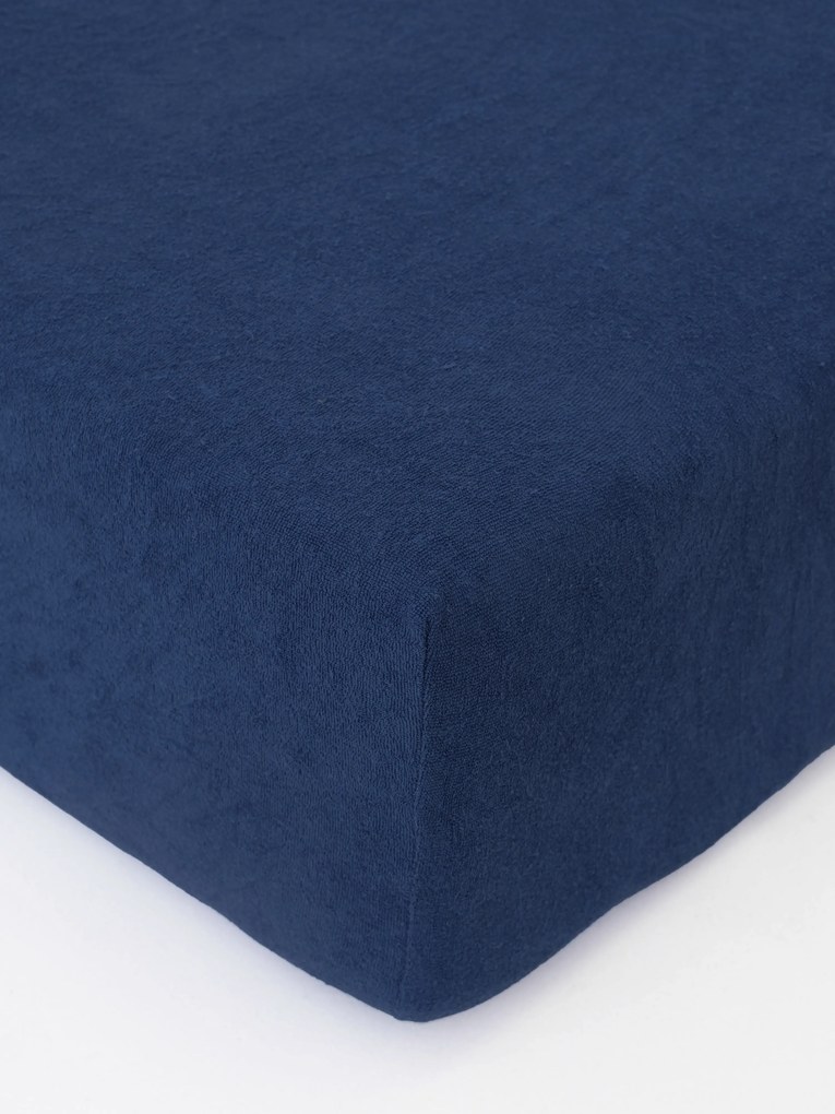 Froté plachta do postieľky 60 × 120 cm - tmavo modrá