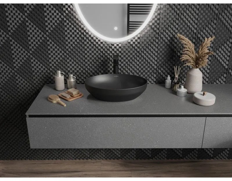 Mexen Cornelia, umývadlo na dosku 50 x 36 cm, čierna matná, 21885085