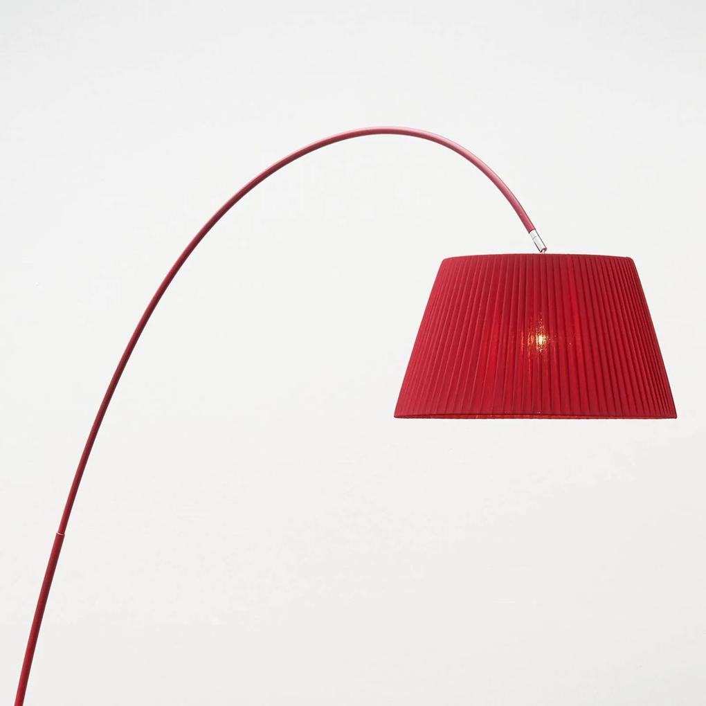 Oblúková stojaca lampa Marion v červenom