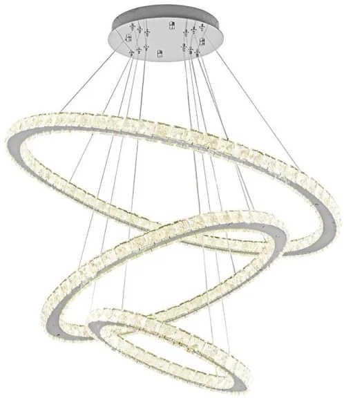 LED Stmievateľný luster na lanku LED/210W/230V 3000-6500K strieborná + DO