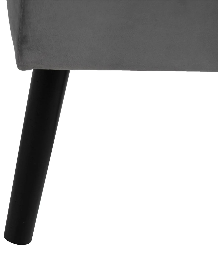 Noela Zamatová lavica s čiernou podnožou MOZA šedá