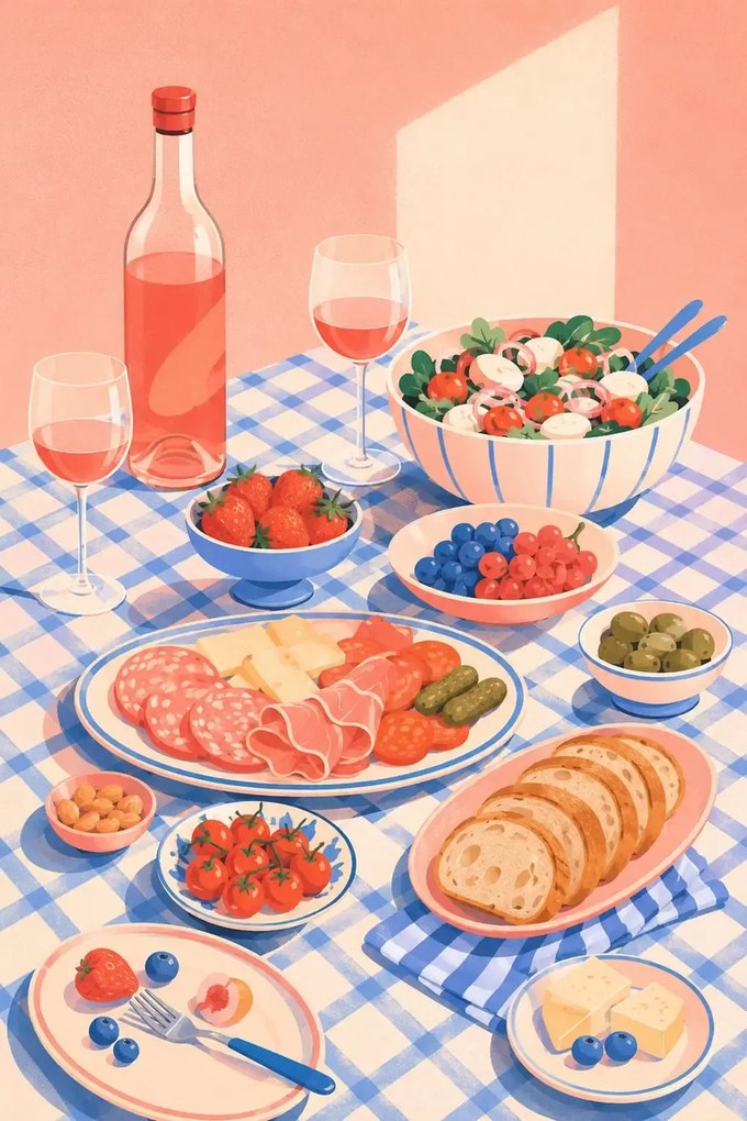 Piknik - Metalický obraz 70x50cm